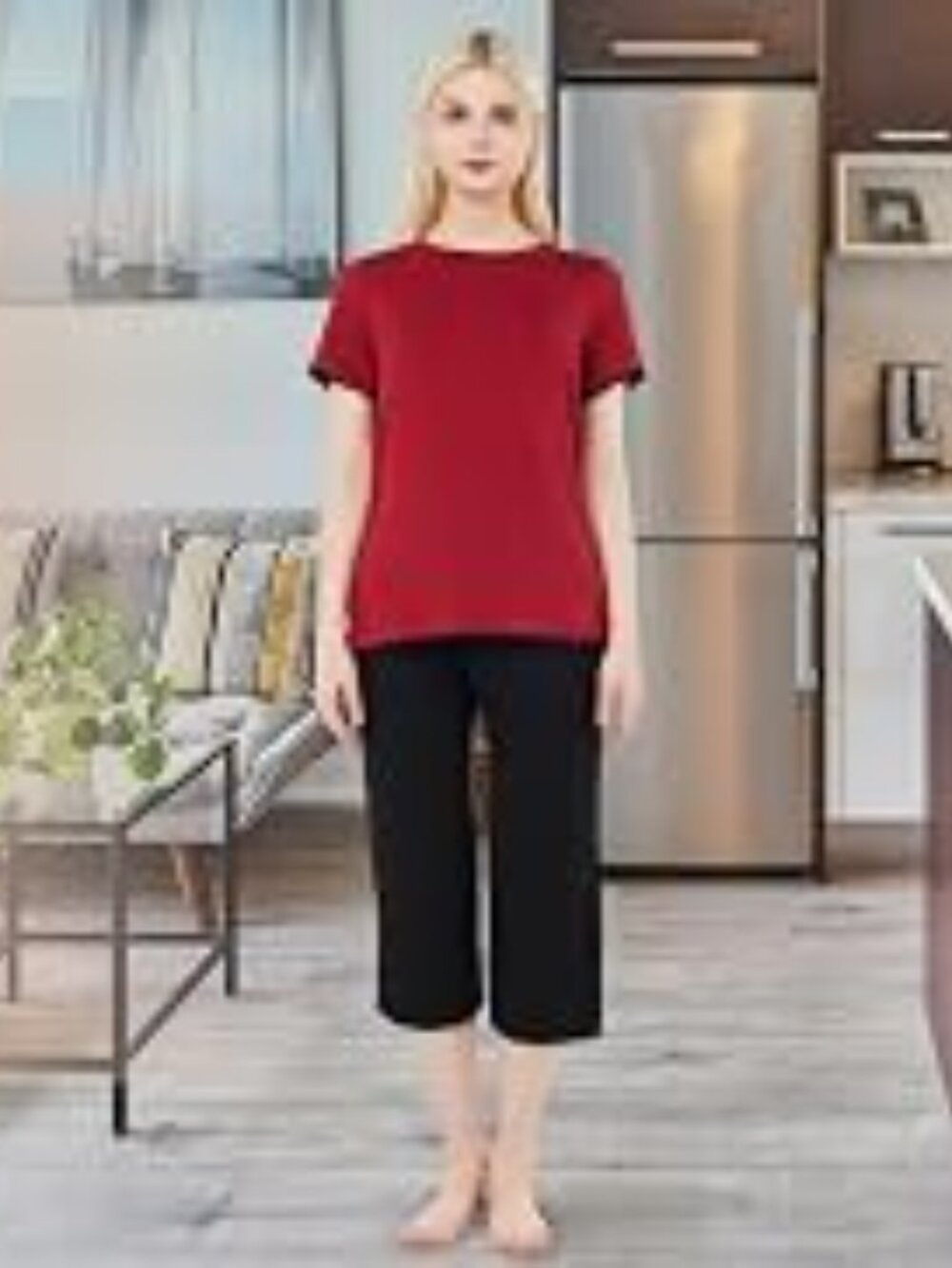Bamboo Pajama Set XL Black Wine